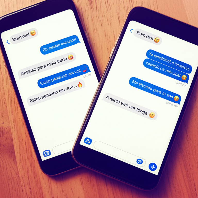 Reacendendo o Desejo Através da Comunicação Casal trocando mensagens provocantes no celular.